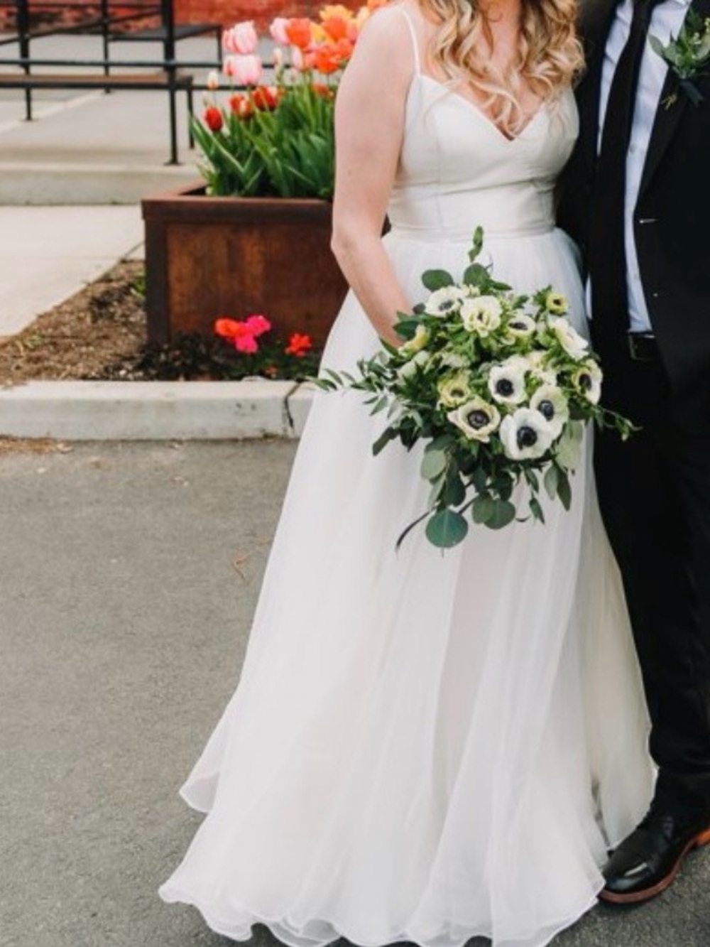 Leanne Marshall Aura- Classic White Spaghetti-Strap Wedding Gown